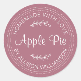 Rustieke Thuis Gebakken Broodjes Appeltaart Paars Ronde Sticker