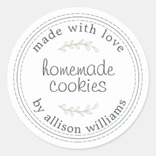 Rustieke Thuis Gebakken Koeken Rood Ronde Sticker