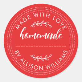 Rustieke Thuis Gebakken Producten Jam Pot Helder R Ronde Sticker