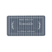 Rustieke Thuis Gebakken Waren Jam Inmaken Donkerbl Etiket (Voorkant)