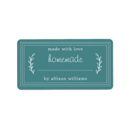 Rustieke Thuis Gebakken Waren Jam Inmaken Turkoois Etiket