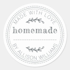 Rustieke Thuisgebakken Bakkerij Jam Kan Zwart Wit Ronde Sticker