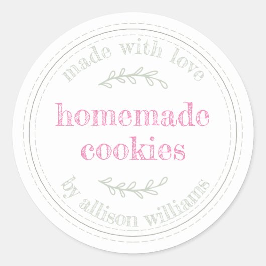Rustieke Thuisgebakken Bakkerij Koekjes Ronde Sticker (Voorkant)