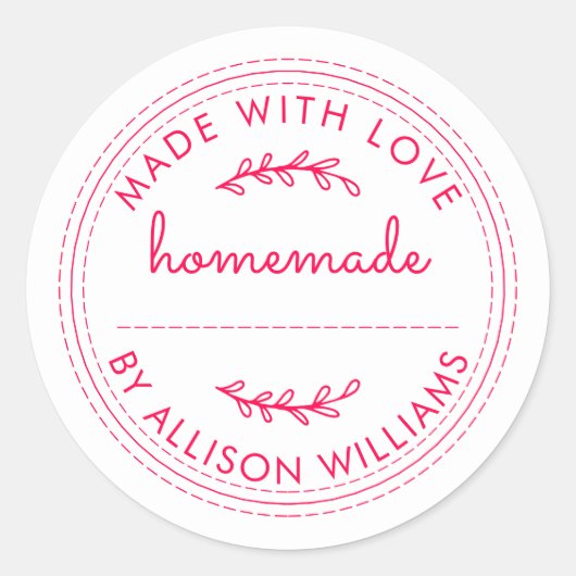 Rustieke Thuisgebakken Bakkerijproducten Jam Helde Ronde Sticker (Voorkant)