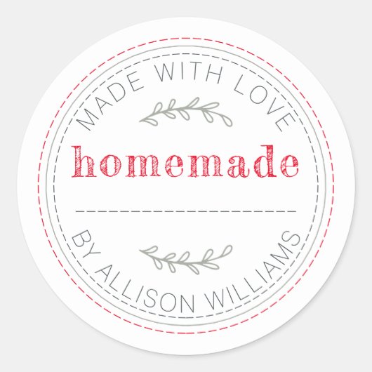 Rustieke Thuisgebakken Bakkerijproducten Jam Inmak Ronde Sticker (Voorkant)