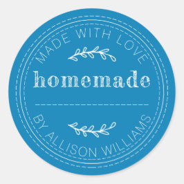 Rustieke Thuisgebakken Bakwerk Jamblik Helle Blauw Ronde Sticker