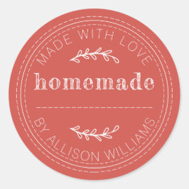 Rustieke Thuisgebakken Bakwerk Jamblik Rood Ronde Sticker