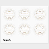 Rustieke Thuisgebakken Broodjes Jam Gouden Script Ronde Sticker (Vel)