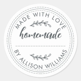 Rustieke Thuisgebakken Broodjes Jam Zwart Wit Ronde Sticker