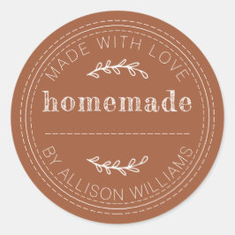Rustieke Thuisgebakken Broodjes Jamblik Terracotta Ronde Sticker