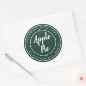 Rustieke Thuisgemaakte Appeltaart Donkergroen Ronde Sticker (Envelop)