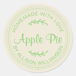 Rustieke Thuisgemaakte Appeltaart Mellow Green Sch Ronde Sticker