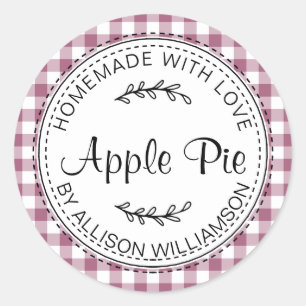 Rustieke Thuisgemaakte Appeltaart Pruim Paarse Ger Ronde Sticker