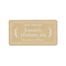 Rustieke Thuisgemaakte Bosbessenjam Inblikken Kraf Etiket