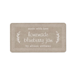 Rustieke Thuisgemaakte Bosbessenjam Inmaken Kraft  Etiket