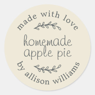 Rustieke Thuisgemaakte Gebakken Waren Appeltaart O Ronde Sticker