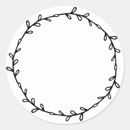 Rustieke Thuisgemaakte Jam Inmaak Zwart Wit Schrij Ronde Sticker (Voorkant)