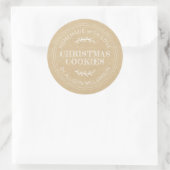 Rustieke Thuisgemaakte Kerstkoekjes Kraft Papier Ronde Sticker (Tas)