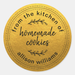 Rustieke Thuisgemaakte Koekjes Uit de Keuken van G Ronde Sticker