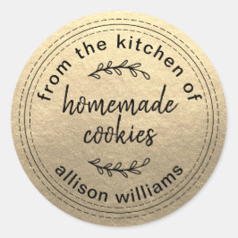 Rustieke Thuisgemaakte Koekjes Uit de Keuken van G Ronde Sticker