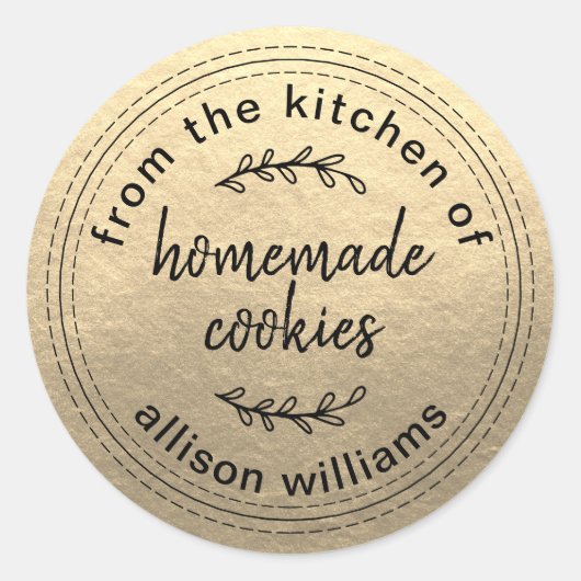 Rustieke Thuisgemaakte Koekjes Uit de Keuken van G Ronde Sticker (Voorkant)