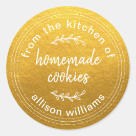 Rustieke Thuisgemaakte Koekjes Uit de Keuken van G Ronde Sticker