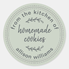 Rustieke Thuisgemaakte Koekjes Uit de Keuken van G Ronde Sticker