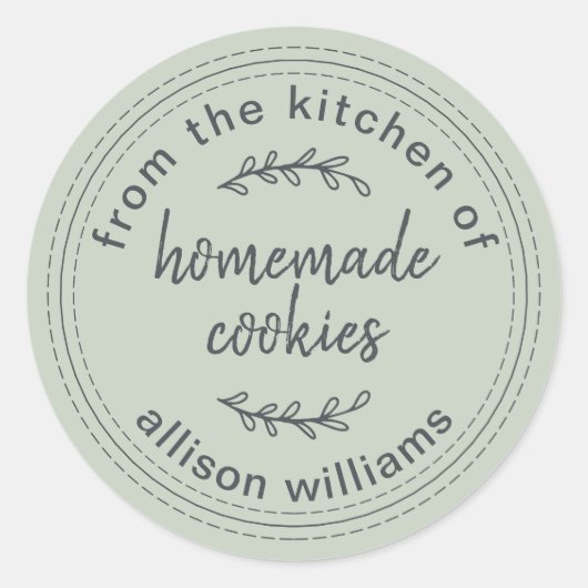 Rustieke Thuisgemaakte Koekjes Uit de Keuken van G Ronde Sticker (Voorkant)