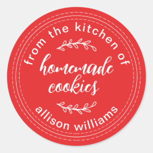 Rustieke Thuisgemaakte Koekjes Uit de Keuken van R Ronde Sticker