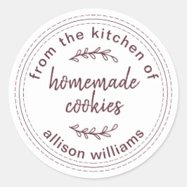 Rustieke Thuisgemaakte Koekjes Uit de Keuken van Ronde Sticker