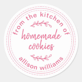 Rustieke Thuisgemaakte Koekjes Uit de Keuken van Ronde Sticker