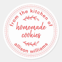Rustieke Thuisgemaakte Koekjes Uit de Keuken van  Ronde Sticker