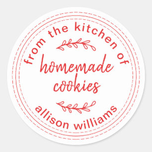 Rustieke Thuisgemaakte Koekjes Uit de Keuken van Ronde Sticker