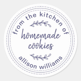 Rustieke Thuisgemaakte Koekjes Uit de Keuken Van   Ronde Sticker