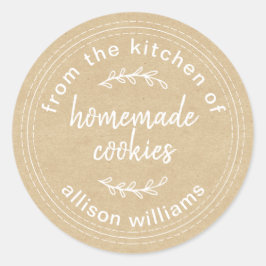 Rustieke Thuisgemaakte Koekjes Vanuit de Keuken va Ronde Sticker