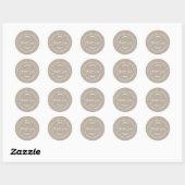 Rustieke Thuisgemaakte Met Liefde Kraft Papier Bed Ronde Sticker (Vel)