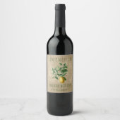 Rustieke Thuisgemaakte met Liefde Limoncello Wijn Etiket (Voorkant)