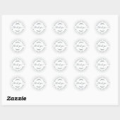 Rustieke Thuisgemaakte Met Liefde Zwart Wit Dank J Ronde Sticker (Vel)