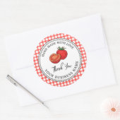 Rustieke Thuisgemaakte Tomatensaus Rood Geruit  Ronde Sticker (Envelop)