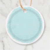 Rustieke Thuisgemaakte Turquoise Waterverf Wash Sc Bedankjes Labels (Achterkant)