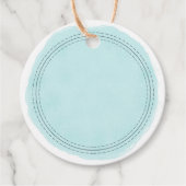 Rustieke Thuisgemaakte Turquoise Waterverf Wash Sc Bedankjes Labels (Voorkant)