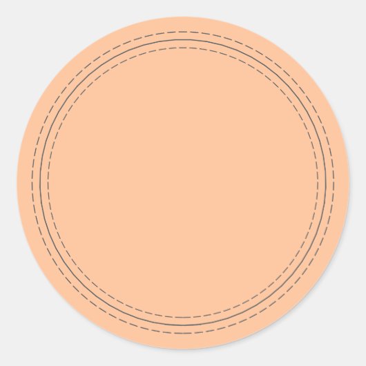 Rustieke Thuisgemakkte Eenvoudige Pastel Oranje Op Ronde Sticker (Voorkant)