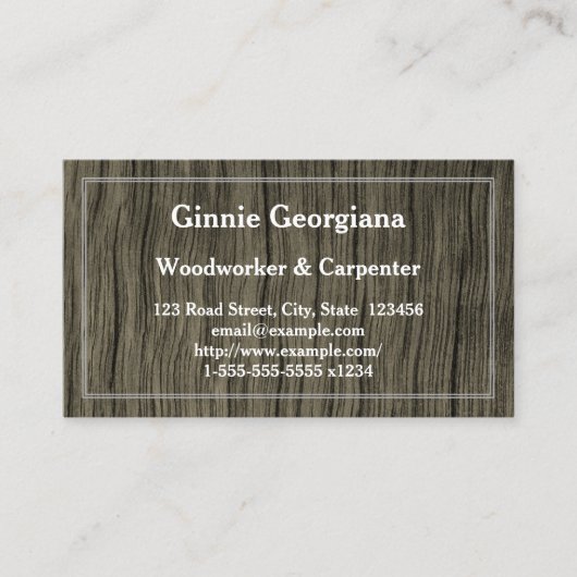 Rustieke timmerman, houtbewerker, boomverzorging visitekaartje (Voorkant)