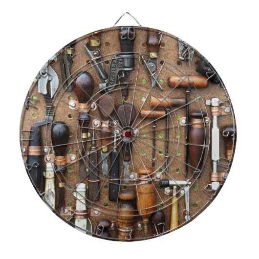 Rustieke timmerwerktuigen Handyman Dartbord (Voorkant)