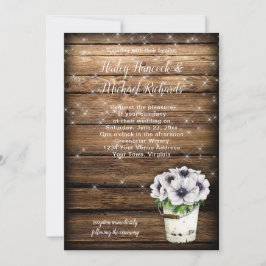 Rustieke Tin Bucket Anemones Sparkles Uitnodiging
