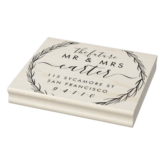 Rustieke Toekomst Mr & Mrs Bruiloft Retouradres Rubberstempel (Stempel)