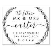 Rustieke Toekomst Mr & Mrs Bruiloft Retouradres Rubberstempel (Afrduk)