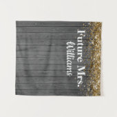 Rustieke Toekomstige Bruid Bruiloft Feest Achtergr Wandkleed (Voorkant (horizontaal))