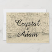 rustieke Toronto kaart huwelijksuitnodiging (Voorkant)