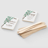 Rustieke Tortelduifjes en takken trouwprogramma Handwaaier (Niet-gemonteerd)